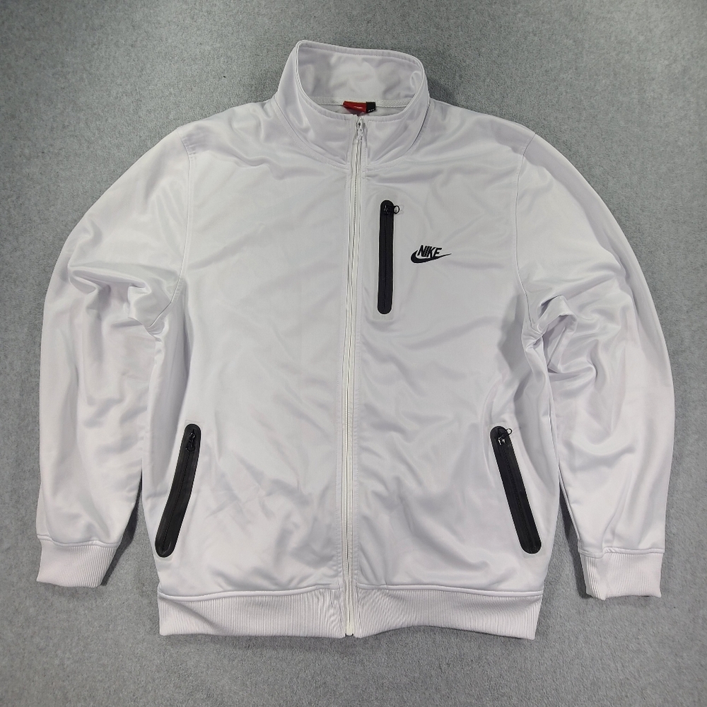 Nike Tech Fleece Full Zip Performance Jacket 2XL Bright White Zipper Pockets